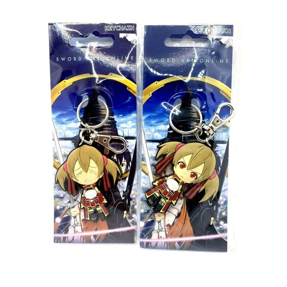 Sword Art‎ Online Anime Rubber Mascot Keychain Set of 2 Silica - Picture 1 of 1